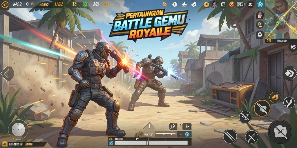 Tangkapan layar dari gameplay seru di <strong>AA62</strong> dalam mode Battle Royale.
