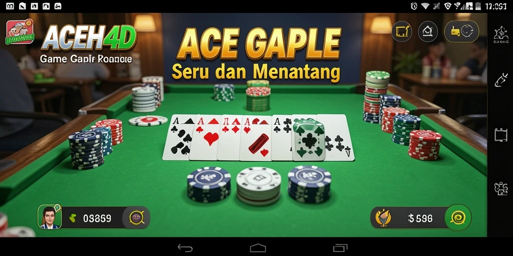 Tampilan gameplay seru dalam ACEH4D yang menampilkan Gaple.