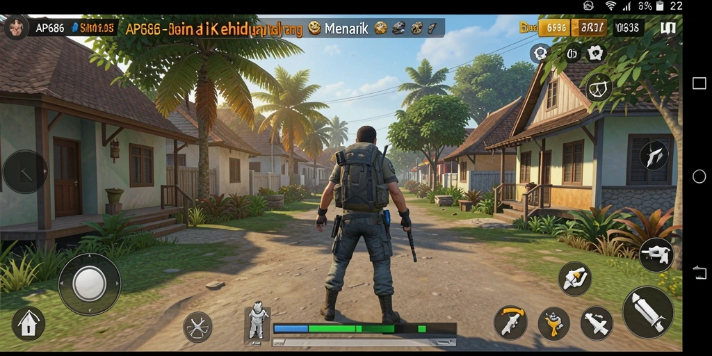 Tangkapan layar gameplay <strong>AP686</strong> menampilkan kehidupan sehari-hari karakter dalam simulasi.