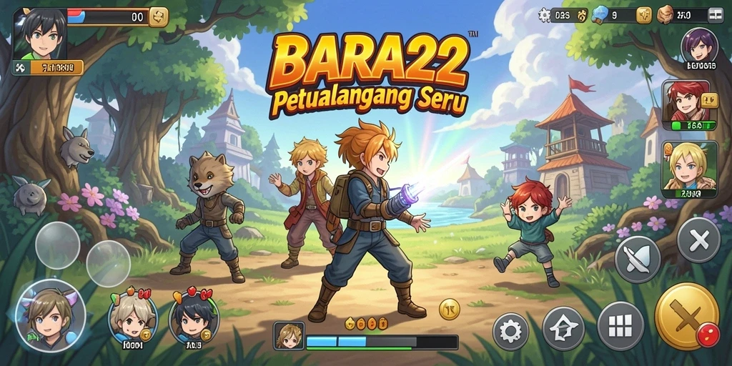 Cuplikan gameplay dari BARA22 yang memukau dengan karakter-karakter anime.