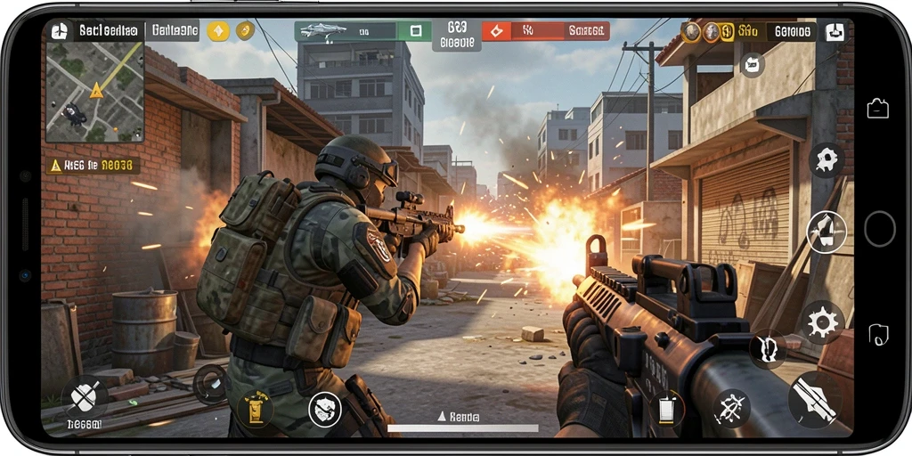 Tampilan menarik dari gameplay tembak-menembak G668.