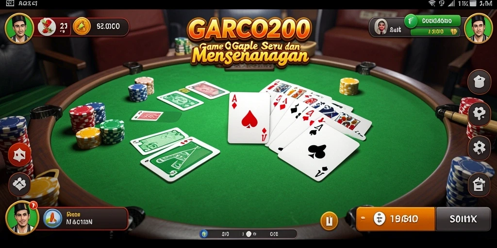 Screenshot gameplay GARCO200 menampilkan aksi seru permainan Gaple.