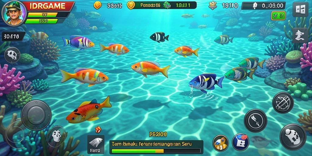 Tampilan gameplay seru Tembak Ikan di IDRGAME.