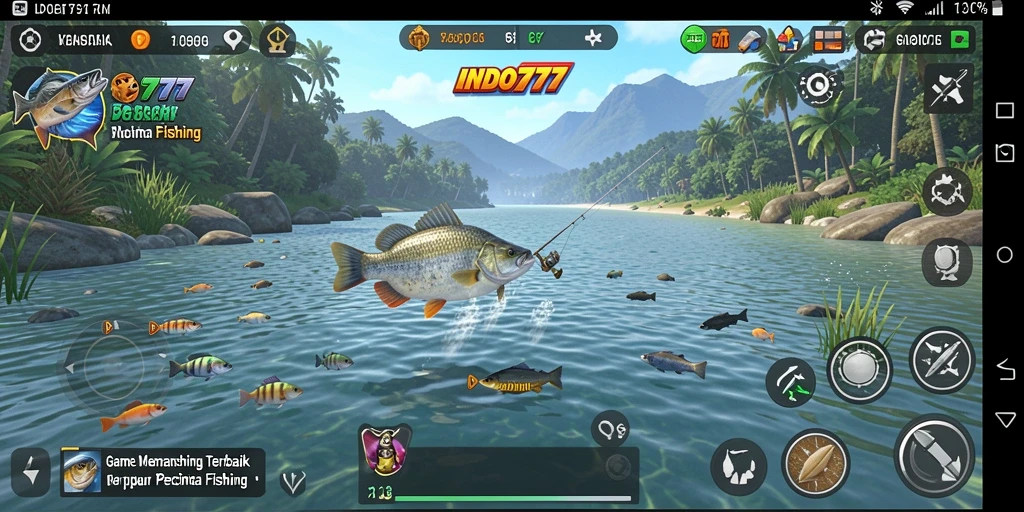 Screenshot gameplay INDO777 menunjukkan aksi memancing yang seru dan dinamis.