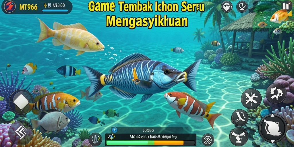 Screenshot menunjukkan aksi seru dalam game Tembak Ikan MT966.