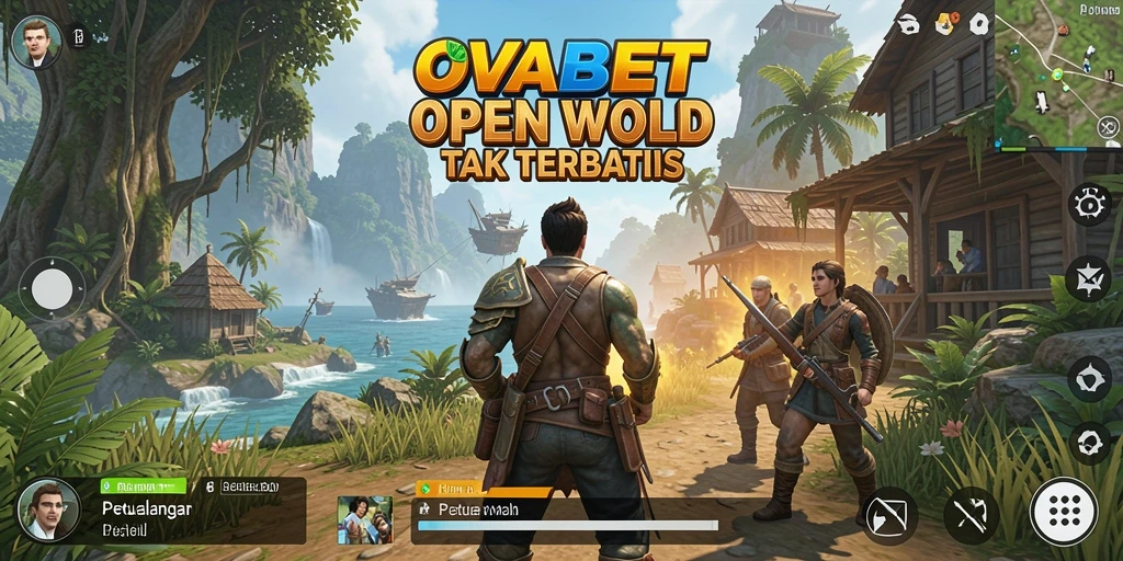 Tampilan gameplay OVABET dengan dunia yang luas dan penuh petualangan.