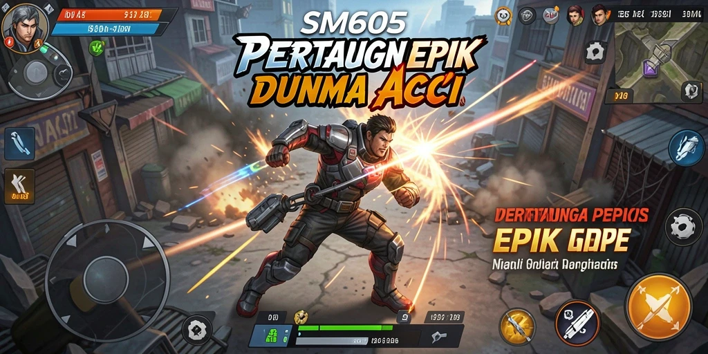 Tampilan gameplay SM605 yang penuh aksi dan seru.