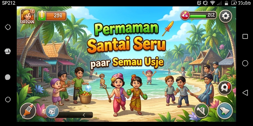 Screenshot utama SP212 menampilkan keseruan gameplay casual yang menghibur.