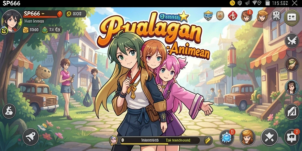 Tangkapan layar utama SP666 menampilkan karakter anime yang beraksi dalam pertempuran epik.