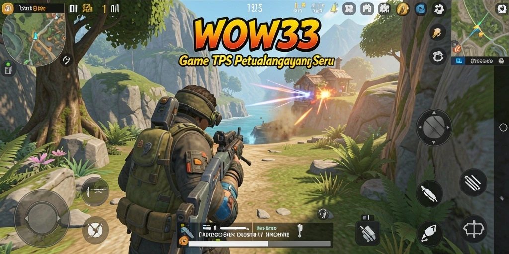 Tangkapan layar utama WOW33 menampilkan gameplay TPS yang mengasyikkan.