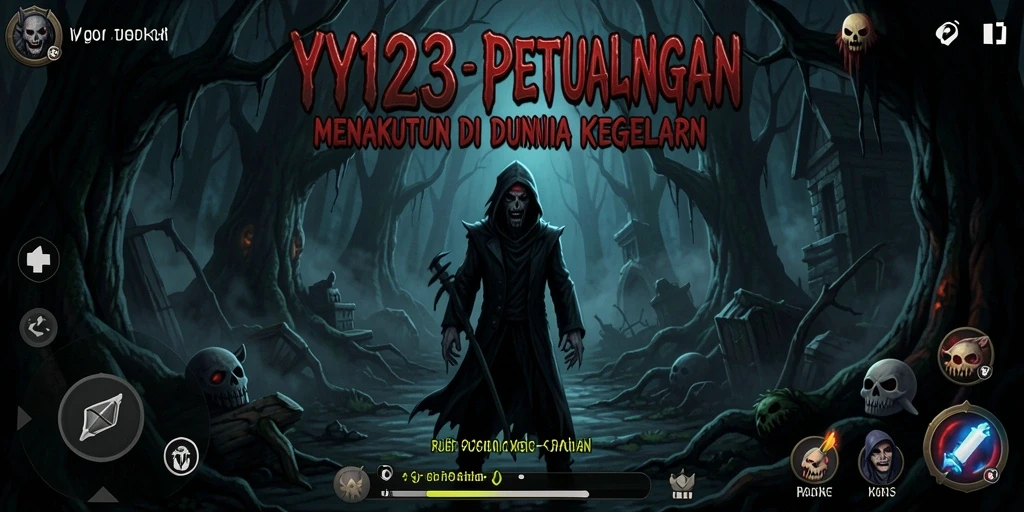 Screenshot utama YY123 menampilkan atmosfer horor yang menegangkan.